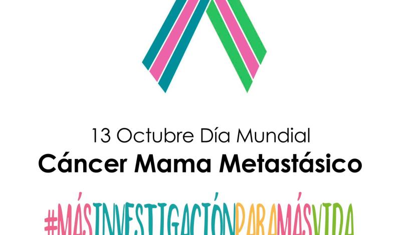 Este es el cartel conmemorativo del día mundial del cáncer de mama metastásico con el nombre del proyecto y a su vez Lena de la asociación #masinvestigacionparamasvida 