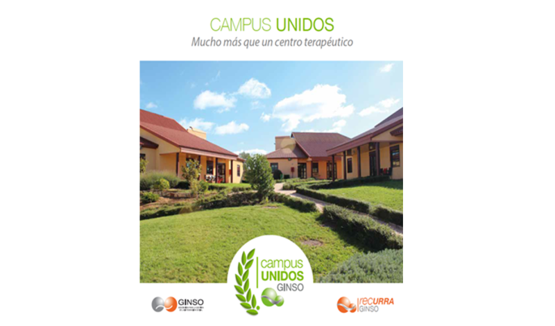 campus residencial en el campo con diferentes chalet, jardines.