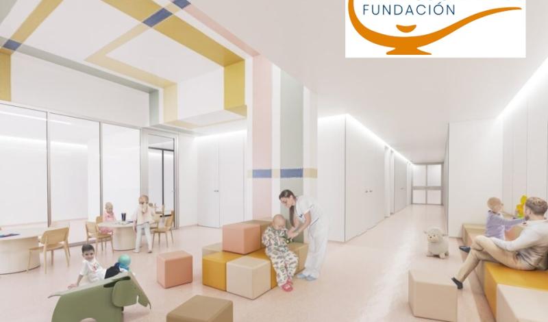 Diseño o maqueta de lo que sería el Nuevo Hospital de Día de Oncohematología infantil y Trasplantes en el Hospital de La Paz