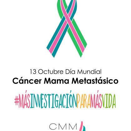 Este es el cartel conmemorativo del día mundial del cáncer de mama metastásico con el nombre del proyecto y a su vez Lena de la asociación #masinvestigacionparamasvida 